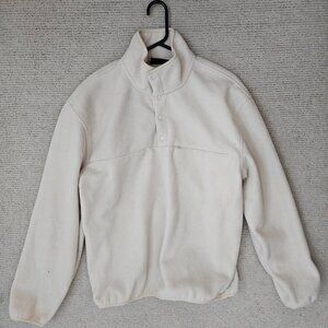 October's Very Own OVO Drake 1/4 Snap Fleece Sweatshirt Large L Ivory Beige Cozy
